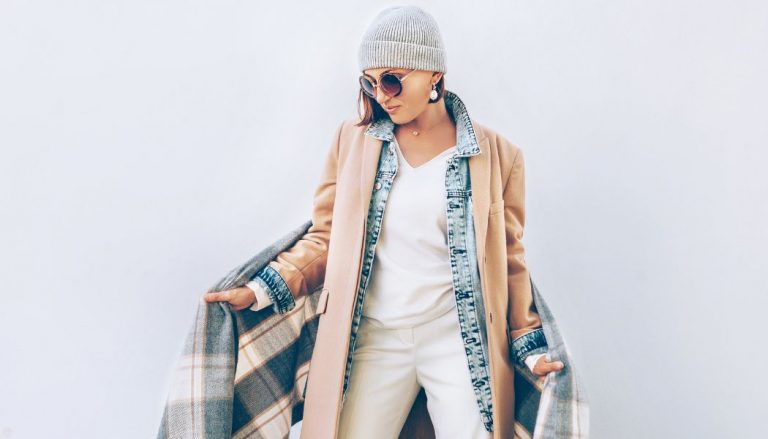 A woman in a layered outfit for fall.